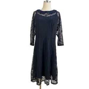 Tripp NYC Skull Lace Dress Black Knee Length Mini